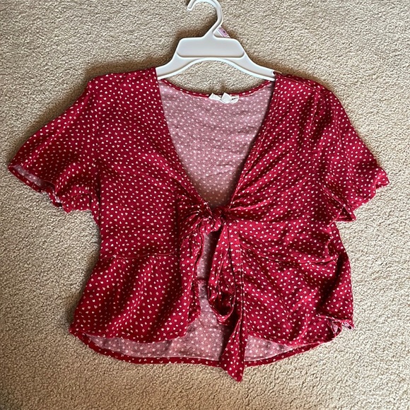 pacsun cropped floral blouse - Picture 1 of 3